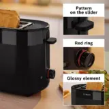 Bosch MyMoment Delight 2-Slice Toaster Black - Model TAT2M123GB - Image 3