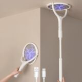 GeckoMan Electric Fly Zapper Racket with Telescopic Extension – Rechargeable Bug & Mosquito Killer - Image 1
