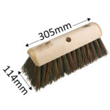 12-Inch Green Polypropylene Yard Broom Head – Stiff Bristles (Sherbo) - Image 2