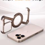 PANPHEN Minimalist iPhone 16 Pro Max Case – 360° Kickstand, Frameless Aluminum Bumper, Shockproof Slim Cover, Desert Titanium - Image 4
