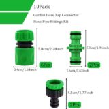10Pcs Garden Hose Connector Kit – Tap & Hose Pipe Fittings Set with 1/2" & 3/4" Tap Adapters, Quick Connectors, and Double Male Snap Fittings - Image 5