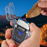 Dual Arc USB C Rechargeable Lighter with Flashlight – Windproof Waterproof Electric Lighter for Outdoor, Camping & Survival (Black) - Image 2