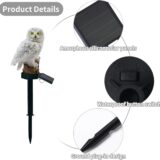 UYGTHI Solar Owl Garden Light – Waterproof LED Owl-Shaped Lawn Lamp, White Decorative Solar Outdoor Light for Yard & Garden - Image 6