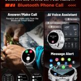 Men’s Smart Watch with Call Function – 1.85" HD, 800mAh Battery, Heart & Sleep Monitor, 100+ Sports Modes, Silver Steel - Image 3