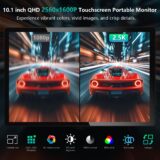 Pisichen 2.5K QHD 10.1" Portable Monitor, Touchscreen IPS Display with USB-C/HDMI, Compatible with Laptop, PS4, Xbox – Built-in Audio - Image 3