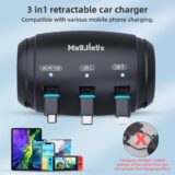 Backseat Car Charger Dock – Multi Retractable USB C & Lightning Cable Box for iPhone, iPad, Android | Ideal for Rideshare - Image 2