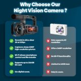 5K Video Camera for YouTube – 64MP Dual Lens Camcorder with IR Night Vision, WiFi, Touchscreen, 16x Zoom & Stabilizer Kit - Image 4
