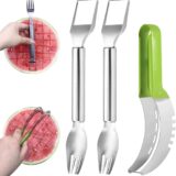 2-in-1 Watermelon Cutter Tool Set – Windmill Slicer + Fruit Forks (3PCS Kit) - Image 1