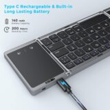 Seenda Mini Foldable Wireless Keyboard – UK Layout with Touchpad, Bluetooth for Tablets, Phones & PCs - Image 5