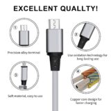 Amuvec Retractable 4-in-1 USB Cable – 1M Fast Charging Cord for iPhone, Samsung, Android & More - Image 3