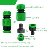 10Pcs Garden Hose Connector Kit – Tap & Hose Pipe Fittings Set with 1/2" & 3/4" Tap Adapters, Quick Connectors, and Double Male Snap Fittings - Image 6