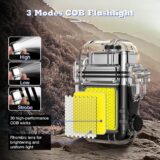 Dual Arc USB C Rechargeable Lighter with Flashlight – Windproof Waterproof Electric Lighter for Outdoor, Camping & Survival (Black) - Image 3