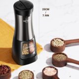 Sangcon 2-in-1 Electric Salt & Pepper Grinder Set – USB Rechargeable Dual Mill with Adjustable Coarseness, Light & Ceramic Burrs - Image 2
