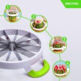 Wenrecu Extra Large Watermelon Slicer & Corer – 12-Blade Stainless Steel Fruit Cutter with Comfort Silicone Handle - Image 4