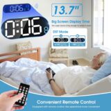 13-Inch Large Digital Wall Clock with Remote – Alarm, Timer, Temperature, Date & Brightness Control - Image 5