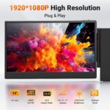 VisionExpand 14" 1080P Tri-Screen Monitor – Portable Laptop Extender for Mac & Windows - Image 2