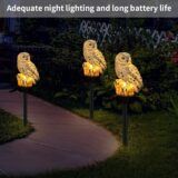 UYGTHI Solar Owl Garden Light – Waterproof LED Owl-Shaped Lawn Lamp, White Decorative Solar Outdoor Light for Yard & Garden - Image 3