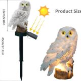 UYGTHI Solar Owl Garden Light – Waterproof LED Owl-Shaped Lawn Lamp, White Decorative Solar Outdoor Light for Yard & Garden - Image 5