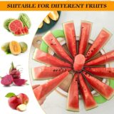 Wenrecu Extra Large Watermelon Slicer & Corer – 12-Blade Stainless Steel Fruit Cutter with Comfort Silicone Handle - Image 5