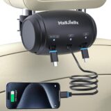 Backseat Car Charger Dock – Multi Retractable USB C & Lightning Cable Box for iPhone, iPad, Android | Ideal for Rideshare - Image 1