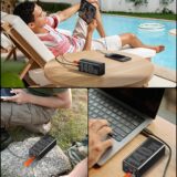 70,000mAh 140W USB-C Power Bank – PD3.1 QC4.0 Fast Charging, LED Display, 5-Port External Battery for Laptop, Phone, Camping, Travel – Black Orange - Image 3