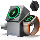 ZEEHOO 3-in-1 MagSafe Charger Stand – Qi2 Certified Wireless Charging Station for iPhone, Apple Watch & AirPods with 15W Fast Charging - Image 1