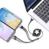 Amuvec Retractable 4-in-1 USB Cable – 1M Fast Charging Cord for iPhone, Samsung, Android & More - Image 2