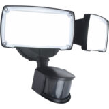 Lutec Chimera 21W Twin Head PIR LED Floodlight – 2350lm, 5000K Daylight, IP54 Outdoor Security Light – Black - Image 1