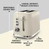 Breville VTR003 Toaster – 2-Slice, Elegant Cream and Silver - Image 2