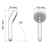 Mira Beat Shower Handset – 90mm Single Spray Chrome Finish - Image 2