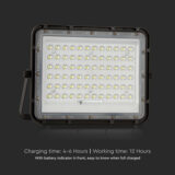 V-TAC 10W LED Solar Floodlight with Battery Indicator | 800lm, 4000K, IP65 Waterproof – Black - Image 5