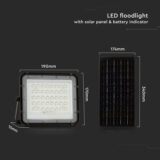 V-TAC 10W LED Solar Floodlight with Battery Indicator | 800lm, 4000K, IP65 Waterproof – Black - Image 6