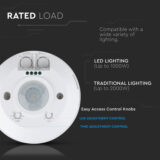 V-TAC Slim PIR Motion Sensor – 8m, Surface Mount, White | IP20 Indoor Use - Image 5