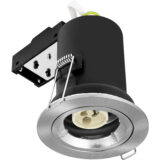 GU10 Fire Rated Downlight – Satin Chrome Finish | Ceiling Spotlight - Image 2