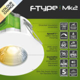 Luceco FType Mk2 Fire Rated LED Downlight - 4/6W CCT Adjustable, IP65, White (485-750lm) - Image 8