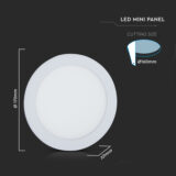 12W V-TAC LED Mini Panel Round – Switchable CCT 3-in-1, 1160lm – White Finish - Image 7