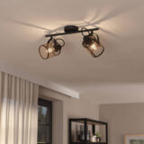 Eglo Dellow Contemporary Black & Brass Ceiling Light Set (2 Pack) - Image 4