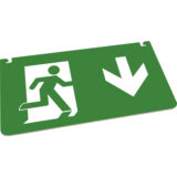 LED Emergency Exit Sign with Arrow Down – Integral Multi-Fit, 26m Range, IP20 Rated - Image 1