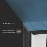V-TAC 2W LED Solar Wall Light – IP65 Waterproof, Samsung Chip, Warm White (220lm, Grey) - Image 6
