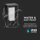 V-TAC 2W LED Solar Wall Light – IP65 Waterproof, Samsung Chip, Warm White (220lm, Grey) - Image 9