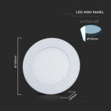 V-TAC LED Panel Light 6W – Mini Round, 3-in-1 CCT, 490 Lumens, White Finish - Image 7