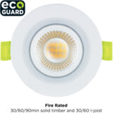 Integral EcoGuard IP65 Fire Rated Downlight – 5W LED, 3000K, Dimmable, 600 Lumens - Image 4