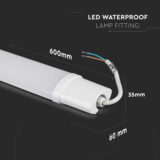 V-TAC 18W LED IP65 Weatherproof Batten Light – 6500K Cool White, 1900lm, 600mm - Image 3