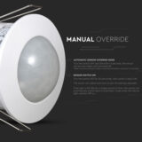 V-TAC Recessed PIR Motion Sensor – White, 6m Range, IP20 Indoor Ceiling Mount - Image 4